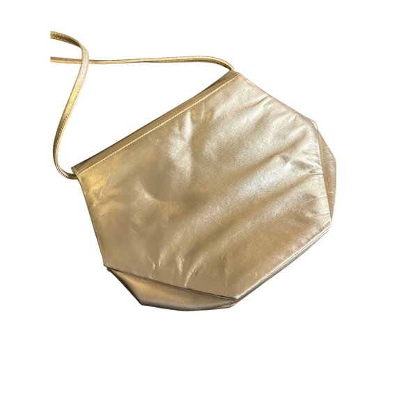 Vintage Stuart Weitzman Gold Evening Bag Embellished Lace Overlay Rhinestone - Picture 2 of 10